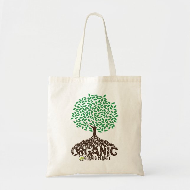 Bolso reutilizable crecido orgánico de la lona del (Frente)