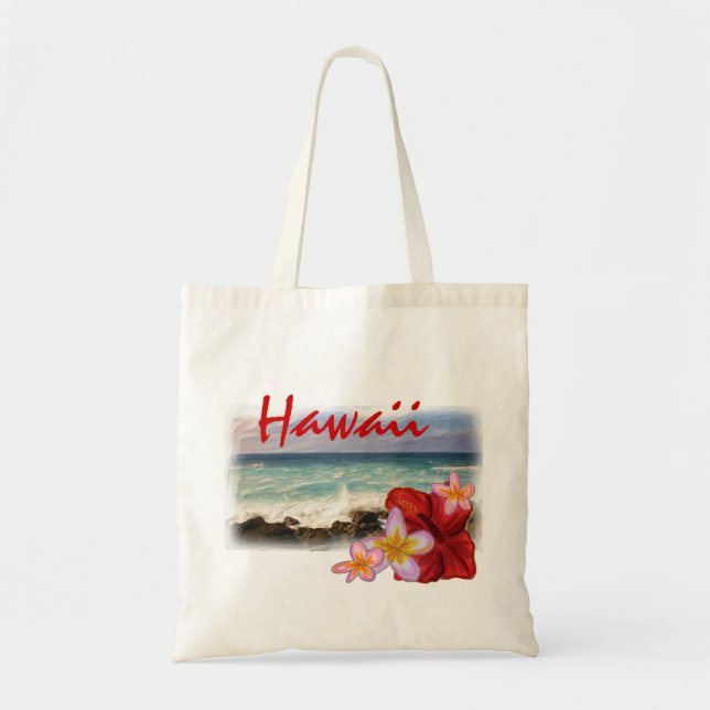 Bolso reutilizable de la escena de la playa de la (Frente)