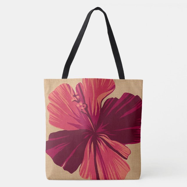Bolso reversible de la playa del hibisco hawaiano (Anverso)