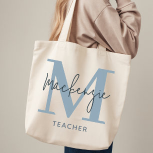 Bolso tote azul polvoriento personalizado como reg