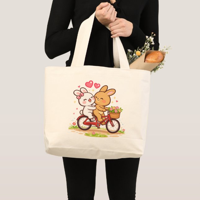 Bolso tote Bicicleta Bunny Love (Anverso (producto))