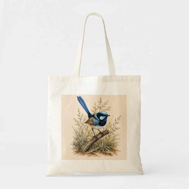 Bolso Tote Blue Fairy Wren | Edición Bush (Frente)