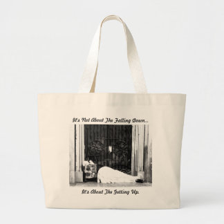 Bolso tote con cita inspiradora.