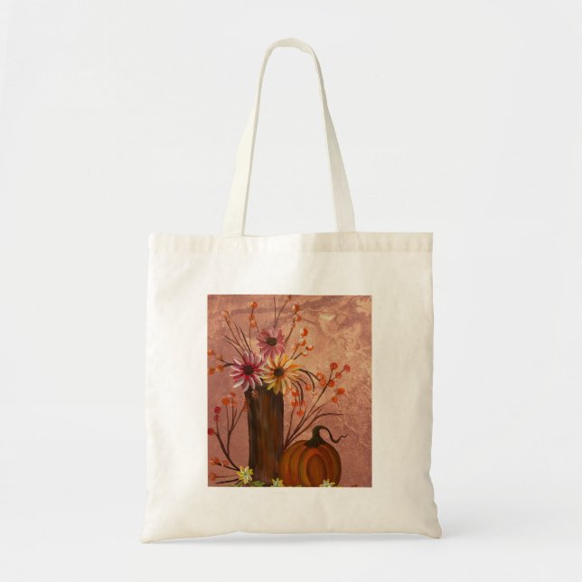 Bolso Tote con Flores de Otoño (Frente)