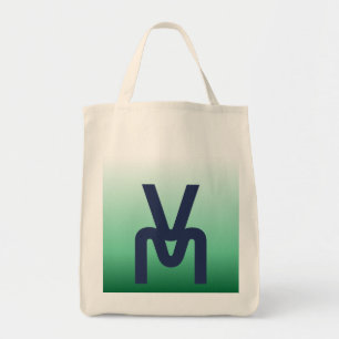 Bolso tote con gradiente verde monograma