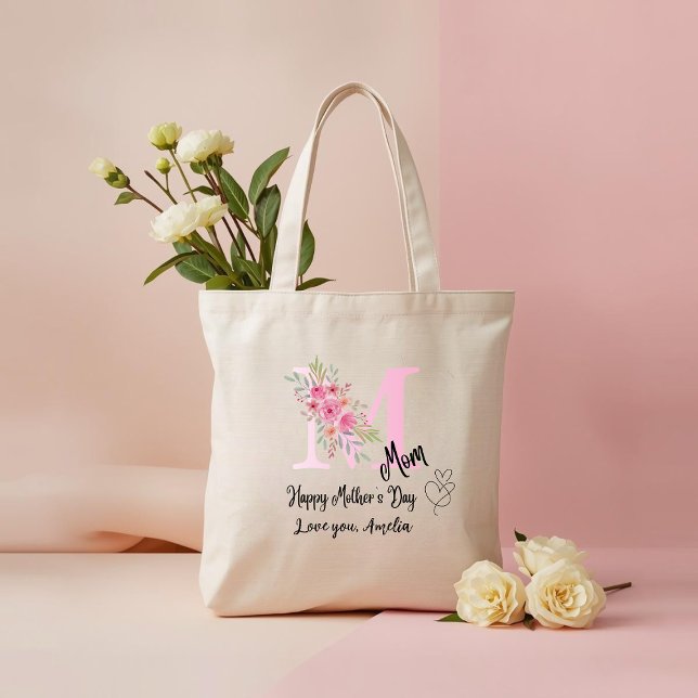 Bolso tote con inicial de Mamá personalizada (Subido por el creador)
