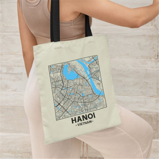 Bolso tote con mapa de la ciudad de Hanoi, Vietnam (Subido por el creador)