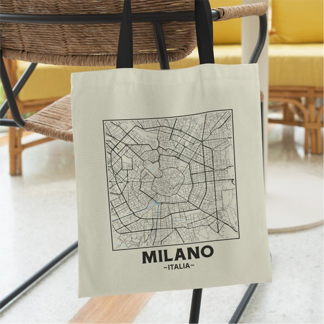 Bolso tote con mapa de la ciudad de Milán, Italia (Subido por el creador)