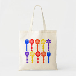 Bolso tote con patrón de flores abstractas vibrant