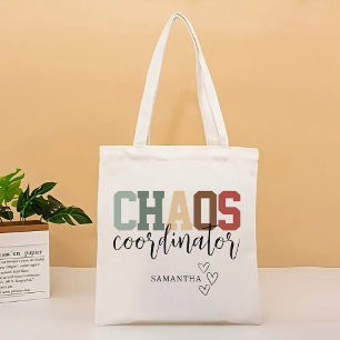 Bolso tote coordinador de caos personalizado, rega