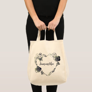 Bolso tote Corazón de Rosa con nombre