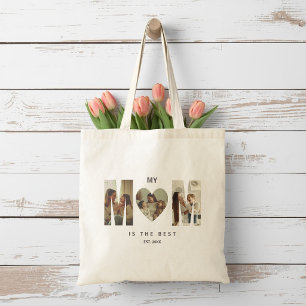 Bolso Tote Corazón Mamá con Foto Personalizada de 