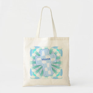 Bolso tote Cruz Cristiana de Cuadro Azul