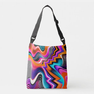 Bolso tote cruzado de onda psicodélica