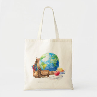 Bolso Tote de Acuarela para Regreso a Clases