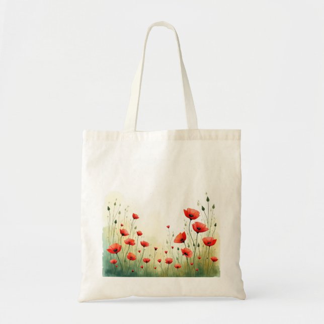 Bolso tote de amapolas acuarela (Frente)