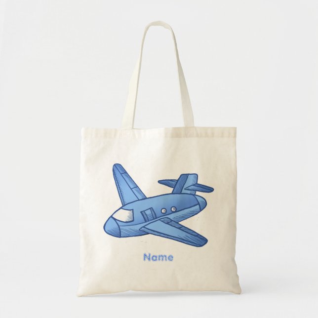 Bolso Tote de Avión Azul Claro (Frente)