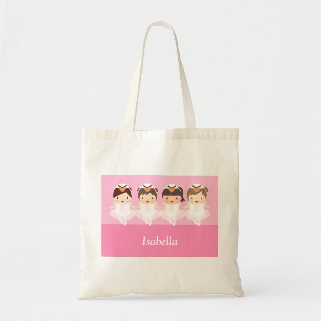 Bolso tote de ballet de cisne lindo para niñas (Frente)