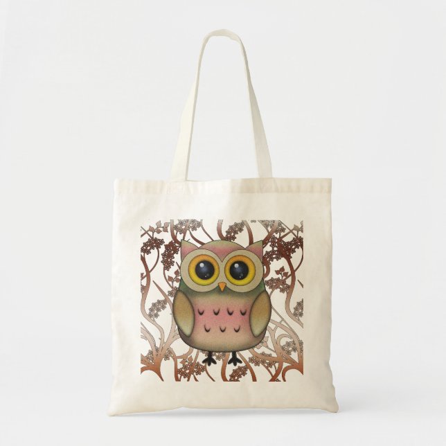 Bolso tote de búho de ojos grandes lindo (Frente)