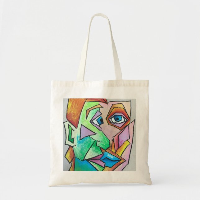 Bolso tote de cabeza cubista (Frente)
