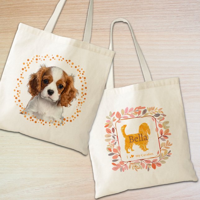 Bolso tote de cavalier naranja pastel personalizad (Subido por el creador)