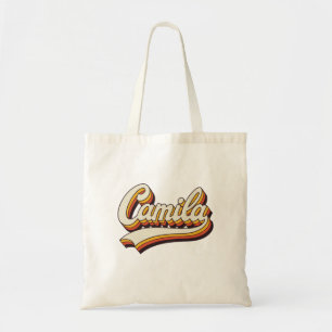 Bolso tote de diseño vintage con nombre retro Cami