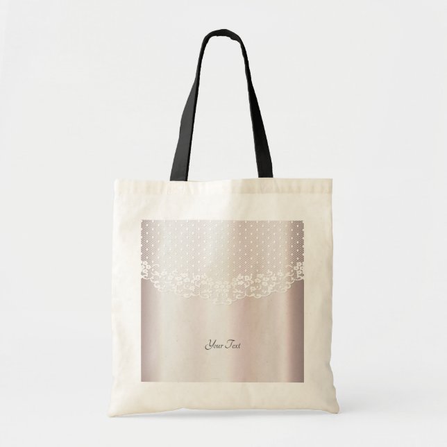 Bolso tote de encaje floral blanco elegante (Frente)