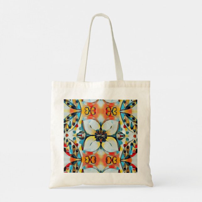 Bolso tote de flores grandes y llamativas (Reverso)