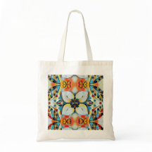 Bolso tote de flores grandes y llamativas