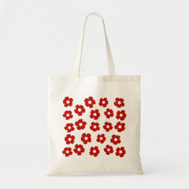 Bolso tote de flores rojas abstractas pintadas a m
