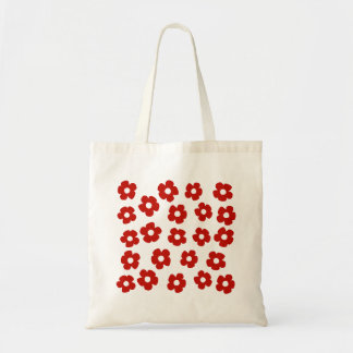 Bolso tote de flores rojas abstractas pintadas a m