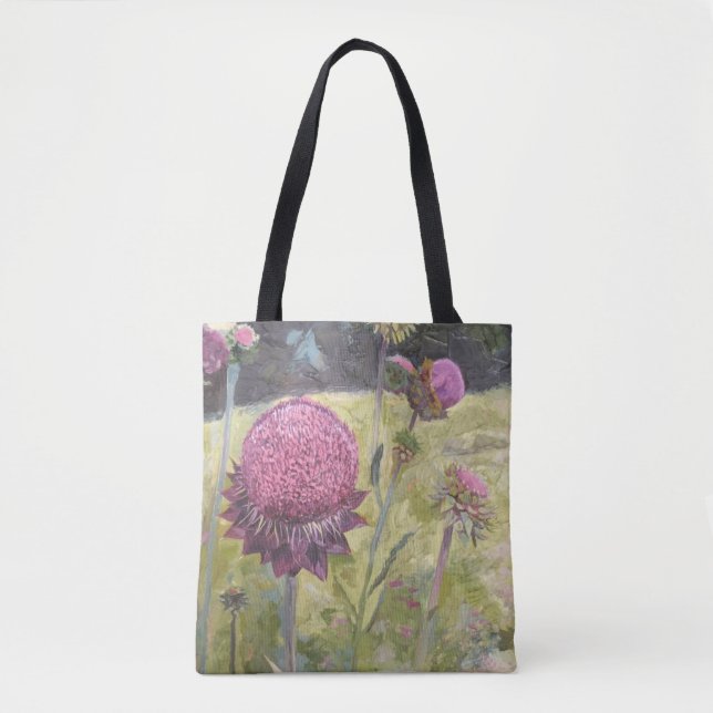 Bolso Tote de Flores Silvestres Moradas (Anverso)