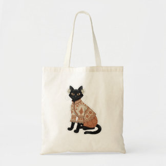 Bolso Tote de Gatos Florales de Terracota