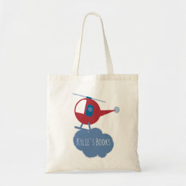 Bolso tote de helicóptero para niños azul rojo de