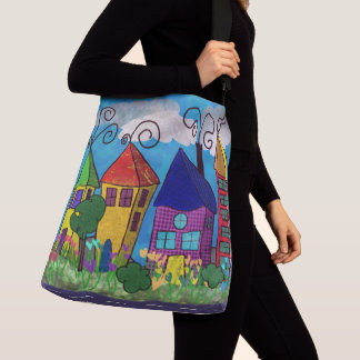 Bolso tote de hombro cruzado de pequeño pueblo