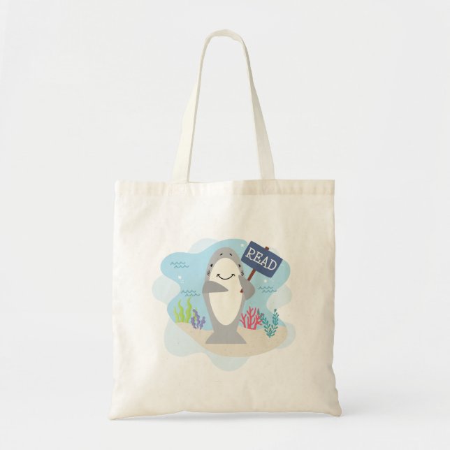 Bolso Tote de Libro de Tiburón para Niños (Frente)