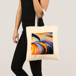 Bolso Tote de Lona con Arte Abstracto Elegante
