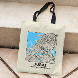 Bolso tote de mapa de la ciudad de Dubai, Emiratos