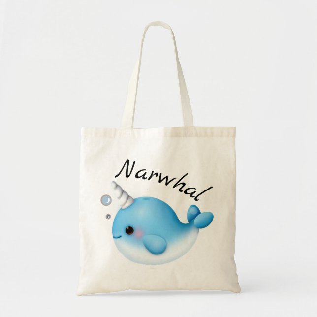 Bolso tote de narval lindo (Frente)