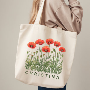 Bolso tote de nombre personalizado regalo floral p