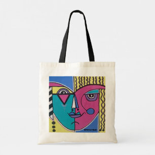 Bolso Tote de Retrato Abstracto Multicolor