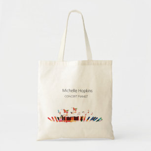 Bolso tote de teclas de piano personalizadas para 