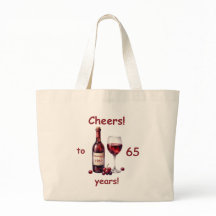 Bolso tote de vino tinto Cheers de año y edad pers