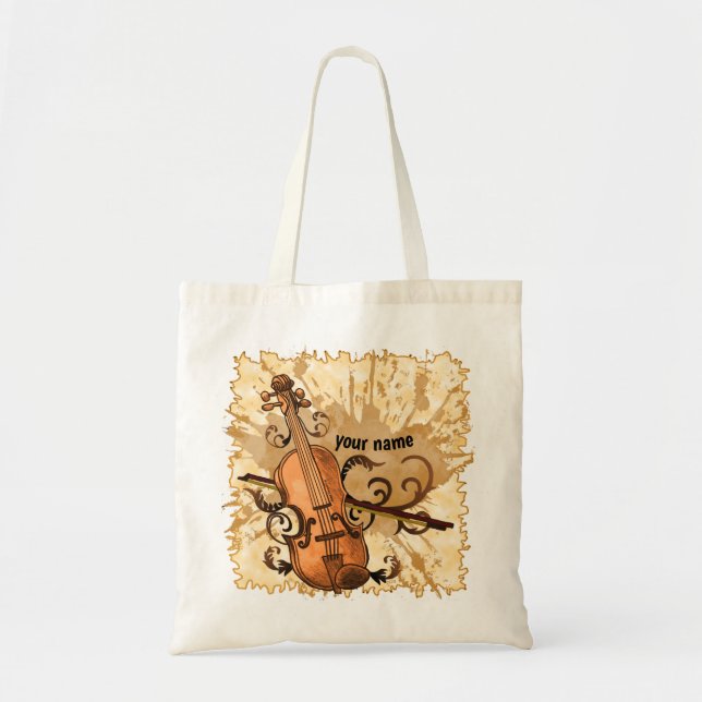 Bolso tote de violín remolino (Frente)