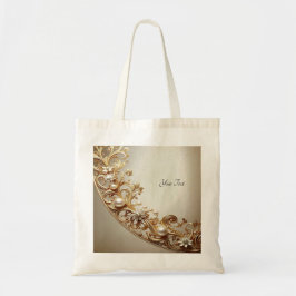 Bolso Tote Dorado con Adornos