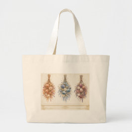 Bolso Tote Elegante Trio de Flores Secas Francesas
