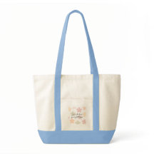 Bolso Tote Estético Floral | Bolsa azul claro lind