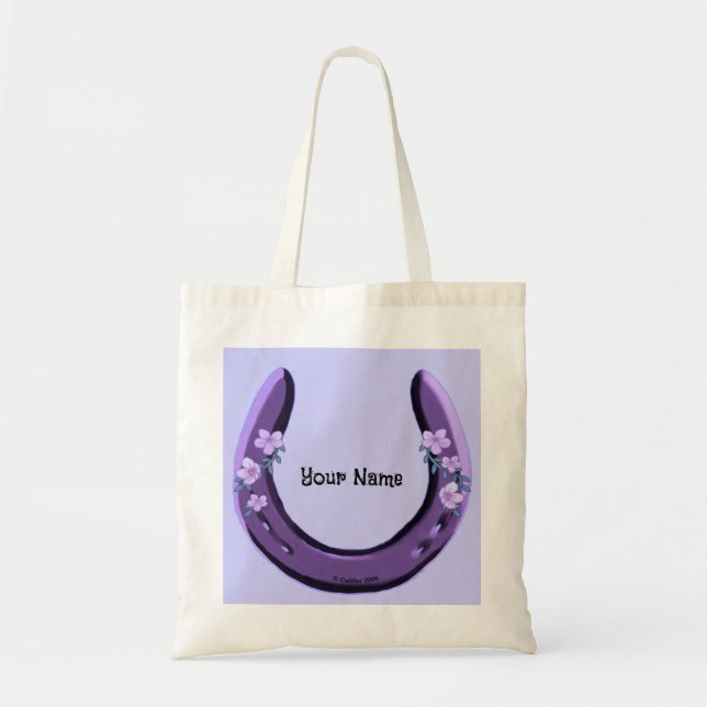 Bolso tote Estribo de Flor Morada (Frente)