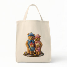 Bolso Tote Familia de Oso Helado Acogedor | Regalo