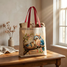 Bolso Tote Familia de Pájaros Acogedores